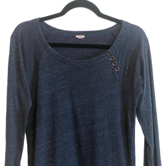 J. Crew Long Sleeve Dark Gray Top with Button Detailing Size XS - Picture 1 of 6